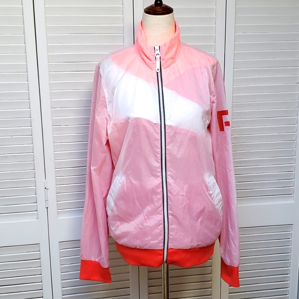 Vintage Reebok Size S "Meet You There " Zip-up Windbreaker Jacket.